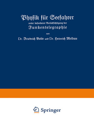 cover image of Physik für Seefahrer unter besonderer Berücksichtigung der Funkentelegraphie